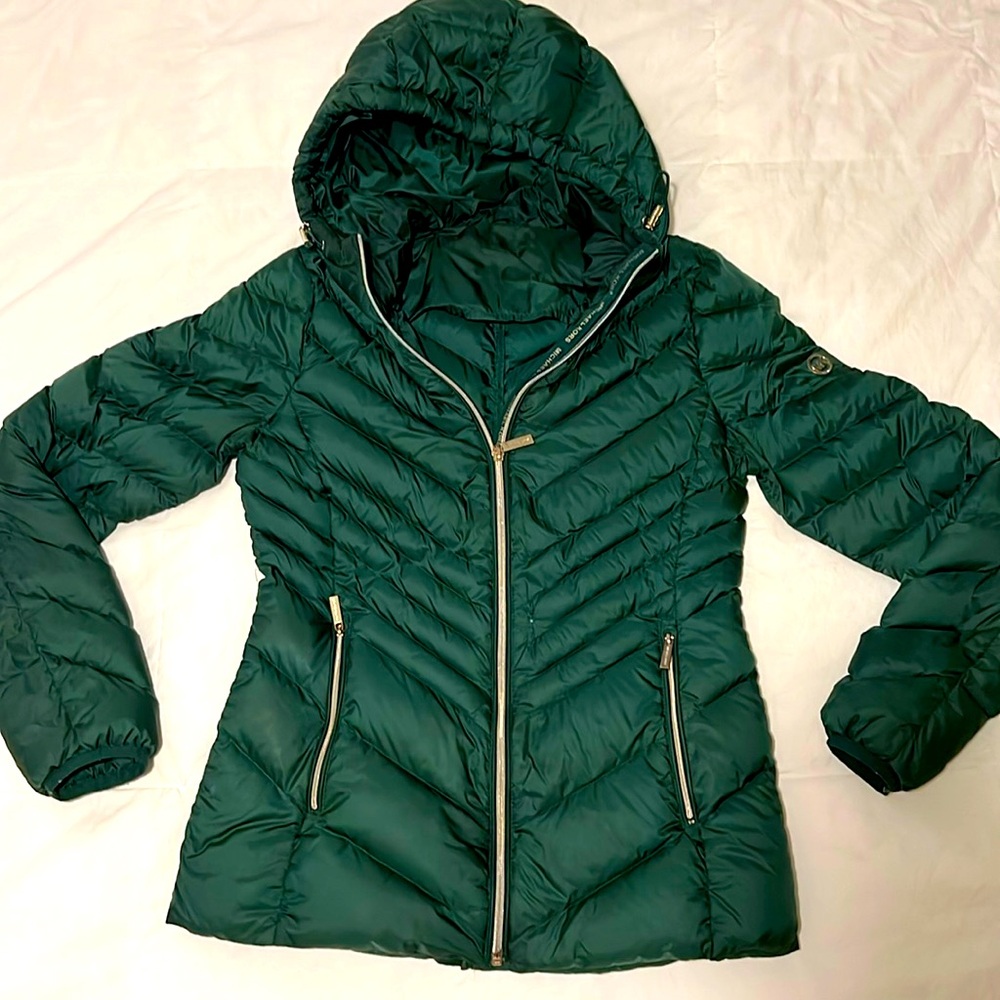 Michael Kors packable down hooded jacket coat